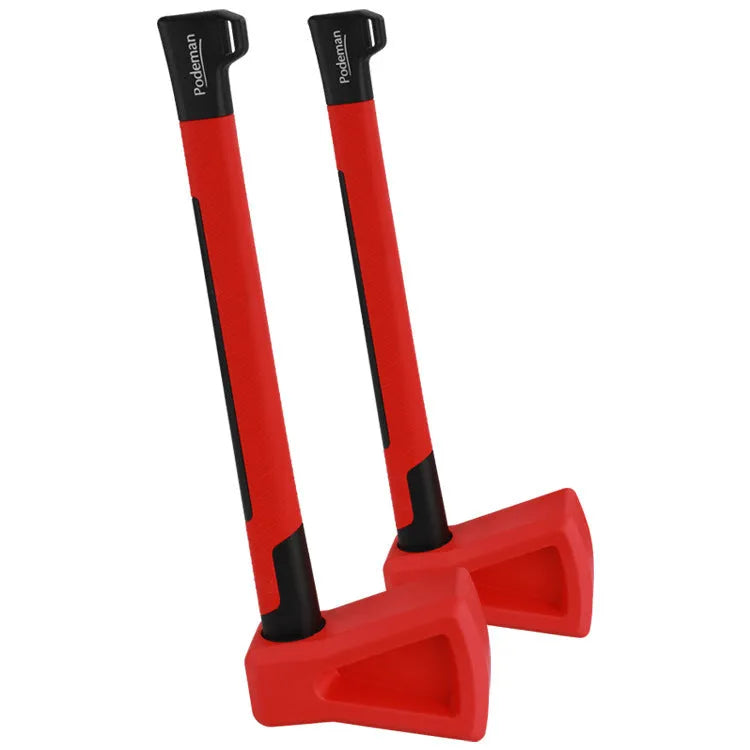 Red plastic Home Fitness Axe Muscle Trainer for strength training at home.