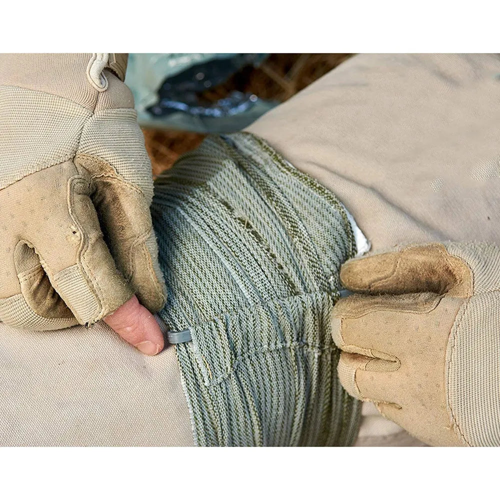 Portable tactical hemostatic bandage kit with compression gauze tape in 4 inch and 6 inch sizes