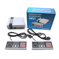 NES retro gaming console with two controllers, AV cable, and compact design