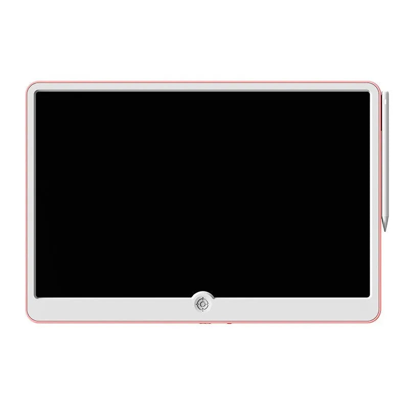 19-inch blue and white LCD children's drawing board showing a child's doodle on screen.