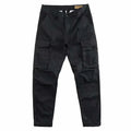 Men's multi-pocket cotton work trousers in cropped length showing cargo pocket design