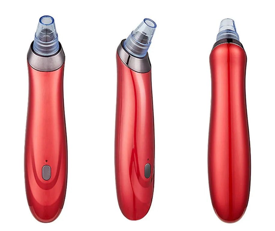 Black, gold, red or white electric blackhead extractor with vacuum suction nozzles
