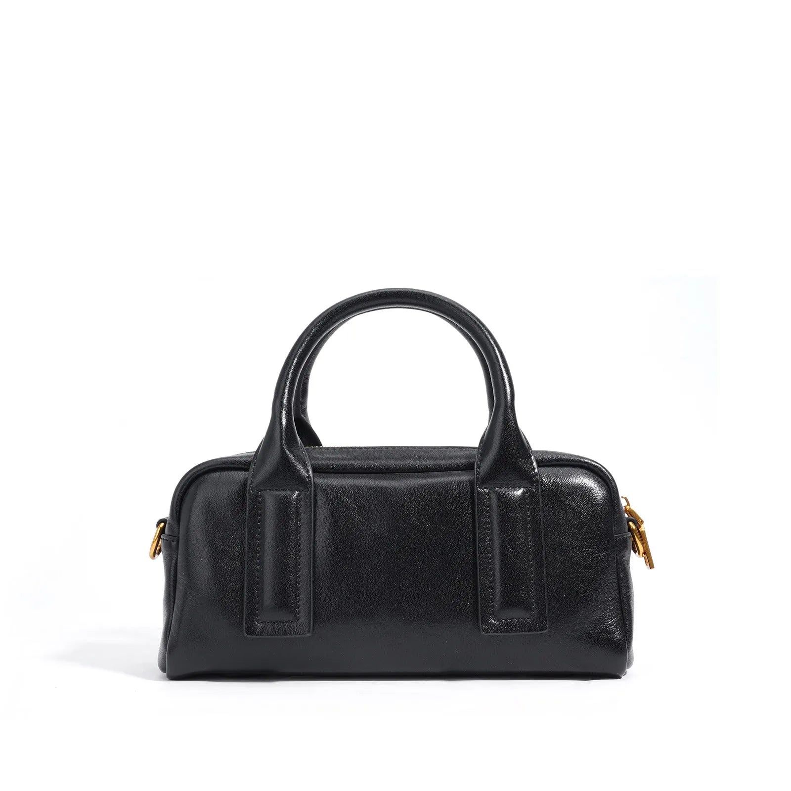 Genuine first layer cowhide crossbody bag in horizontal square shape with external sandwich pocket, available in black, brown, or milkshake white