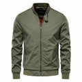 Men's thin casual jacket in solid dark blue, black, or army green colour with lightweight polyester construction