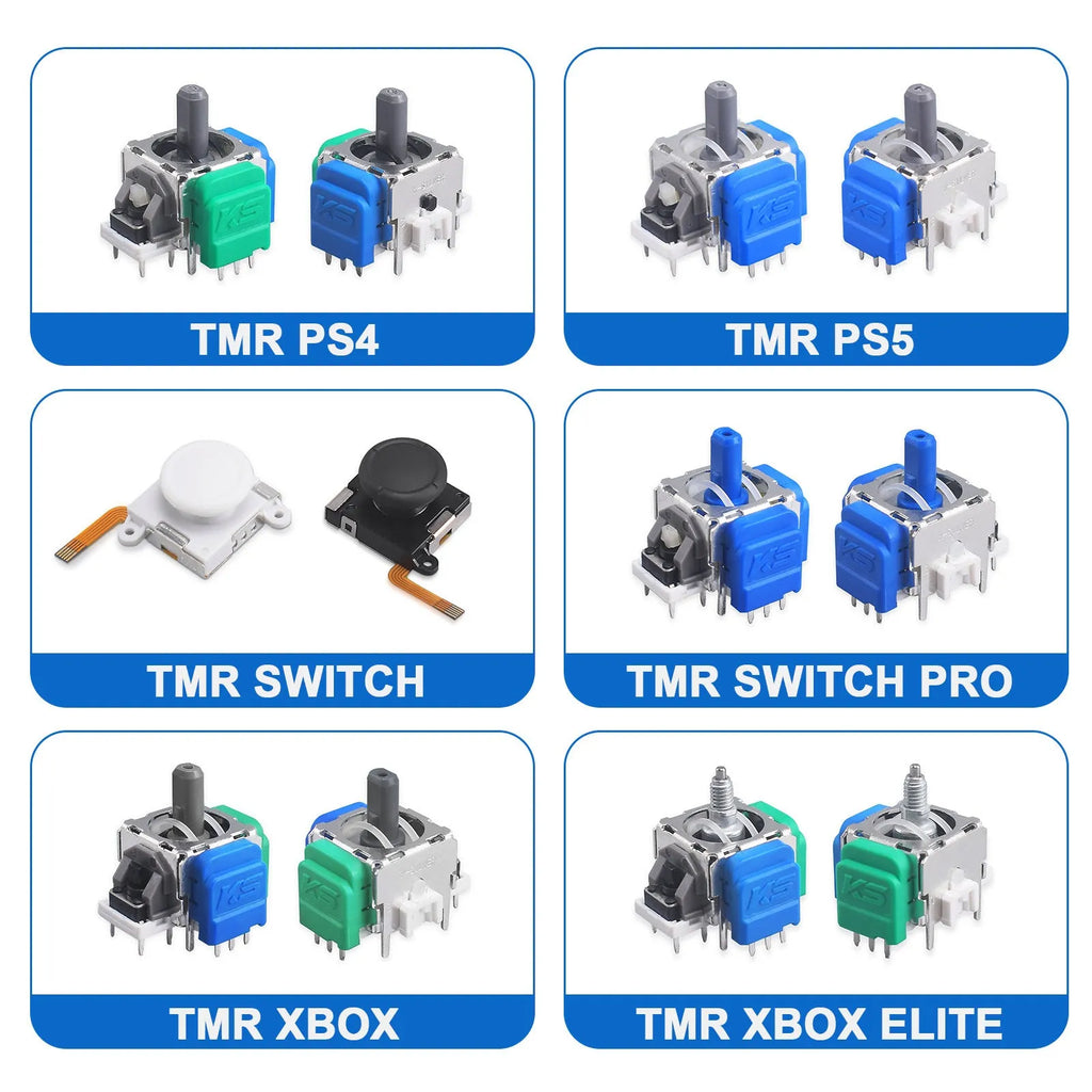 Hall effect magnetic joystick replacement component for PS5, Xbox, and Nintendo Switch controllers