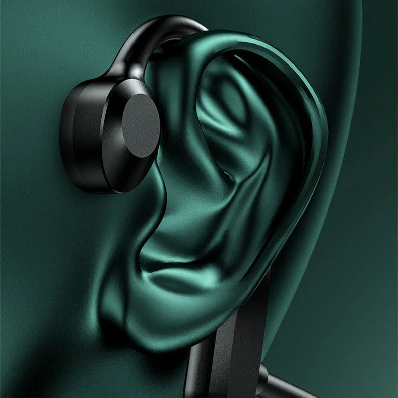 Bone conduction in-ear wireless earphones in carbon fibre black with bio-titanium speaker