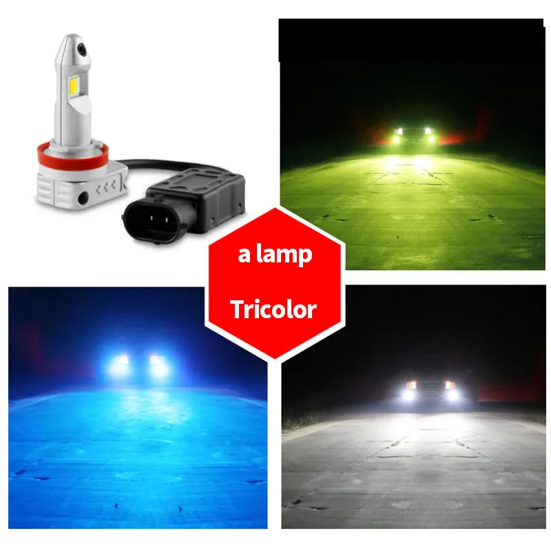 Universal LED fog lamp retrofit bulb with aluminium housing for cars and trucks.