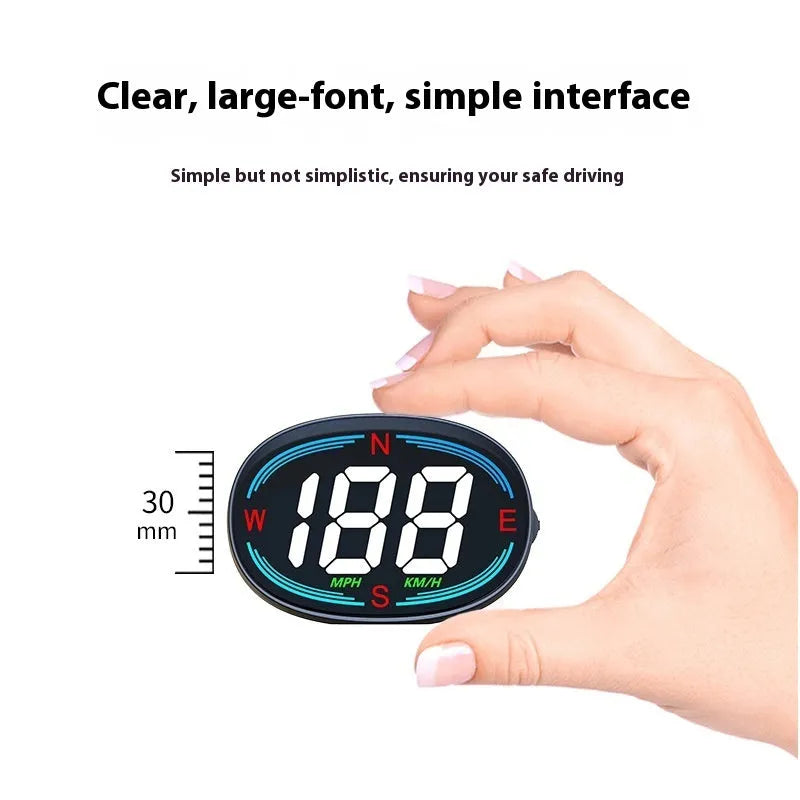 Black ABS car HUD head-up display with GPS compass speedometer on dashboard showing 320X480 resolution screen