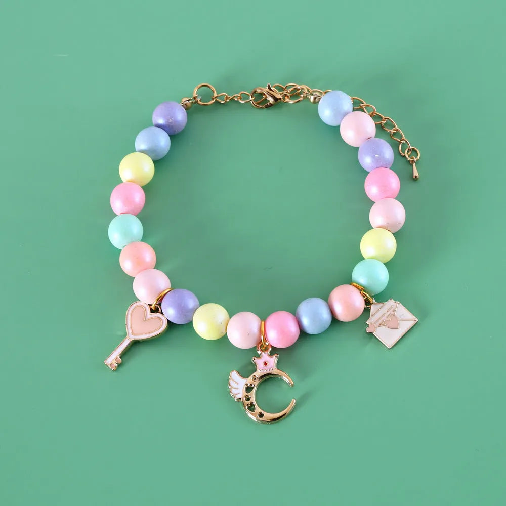 Colourful macaron resin charm pet collar bracelet for cats and dogs in adjustable sizes
