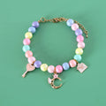 Colourful macaron resin charm pet collar bracelet for cats and dogs in adjustable sizes