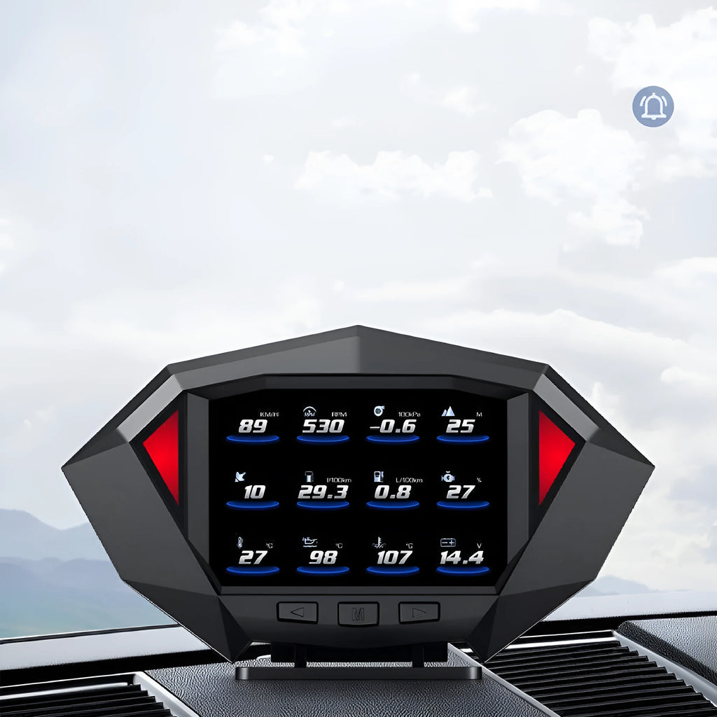P1 black vehicle HUD head-up display with HD LCD screen and OBD cable