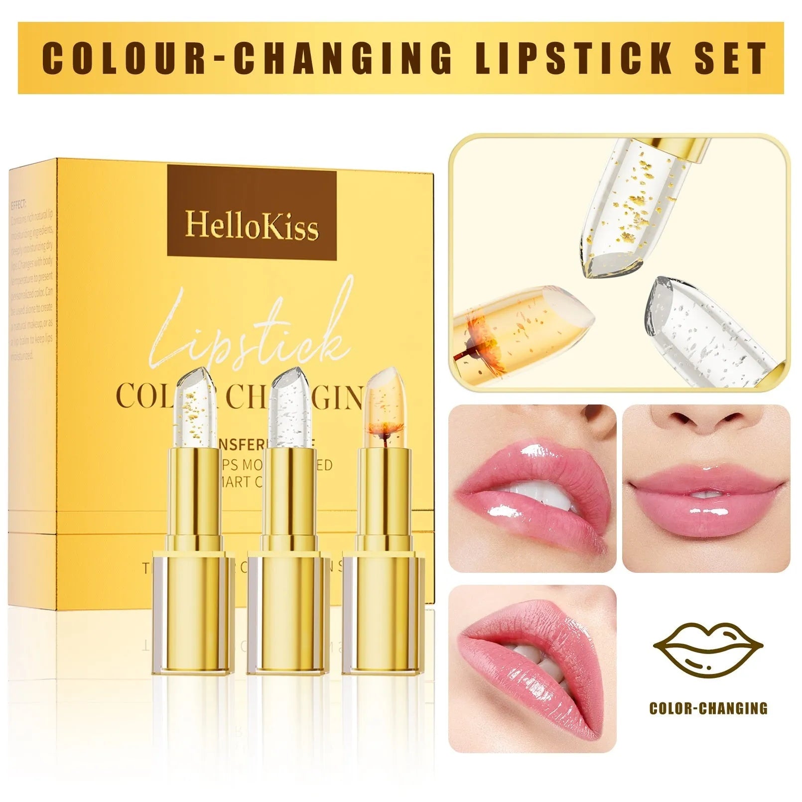 Anti-smudge gilding warm colour-changing lipstick in 3.5g stick