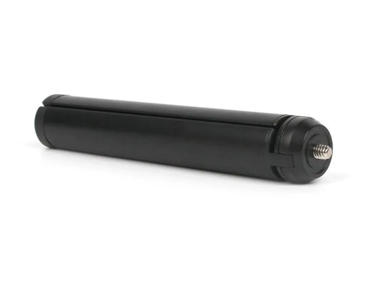 Black aluminium alloy mobile phone tripod stabiliser with PTZ functionality compatible with Apple iPhones