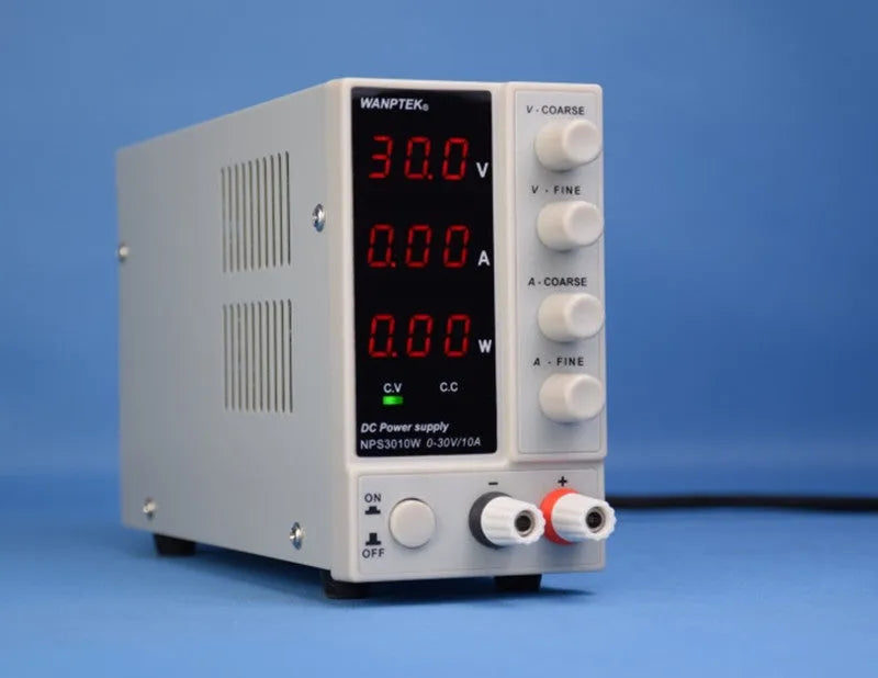 White S605W adjustable DC power supply unit with voltage and current controls for electronics repair