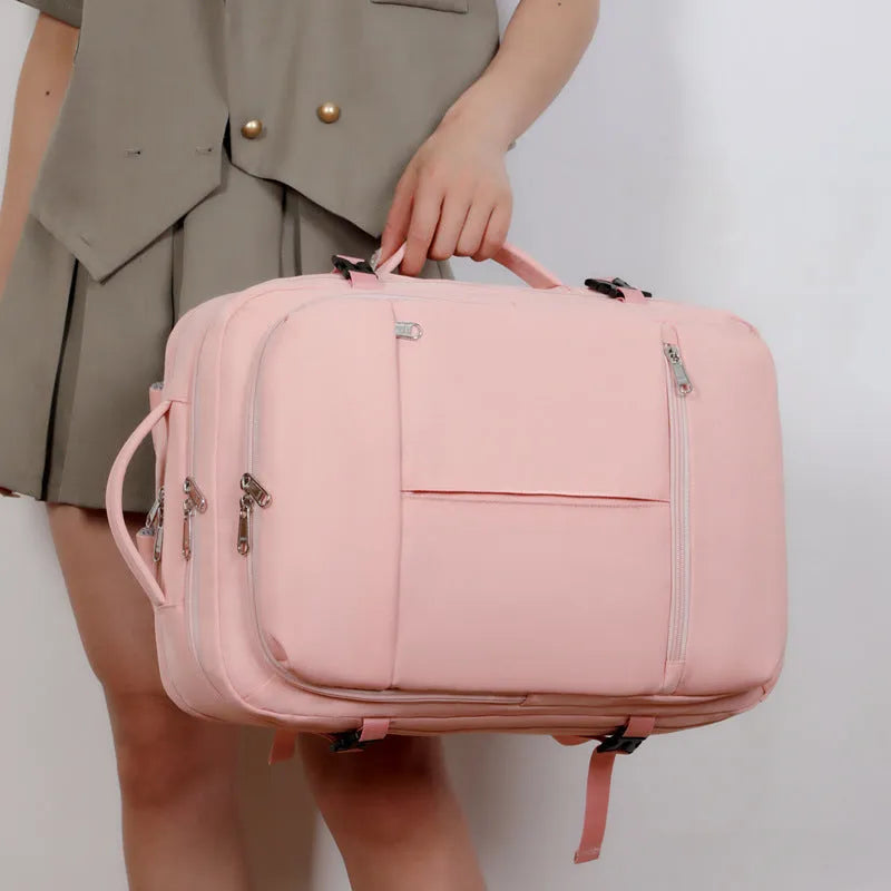 Waterproof Oxford cloth business travel backpack with multiple pockets and laptop compartment