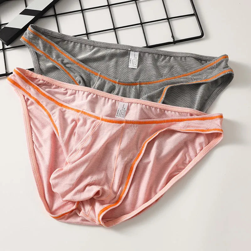Men's modal butt-lift underwear in colourful blue, dark grey, pink, sky blue, and yellow green colours