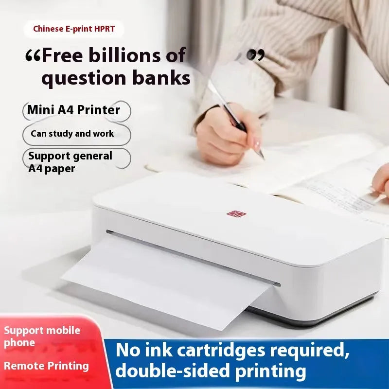 Small household intelligent learning printer for wrong question practice with plastic construction and ribbon cartridge