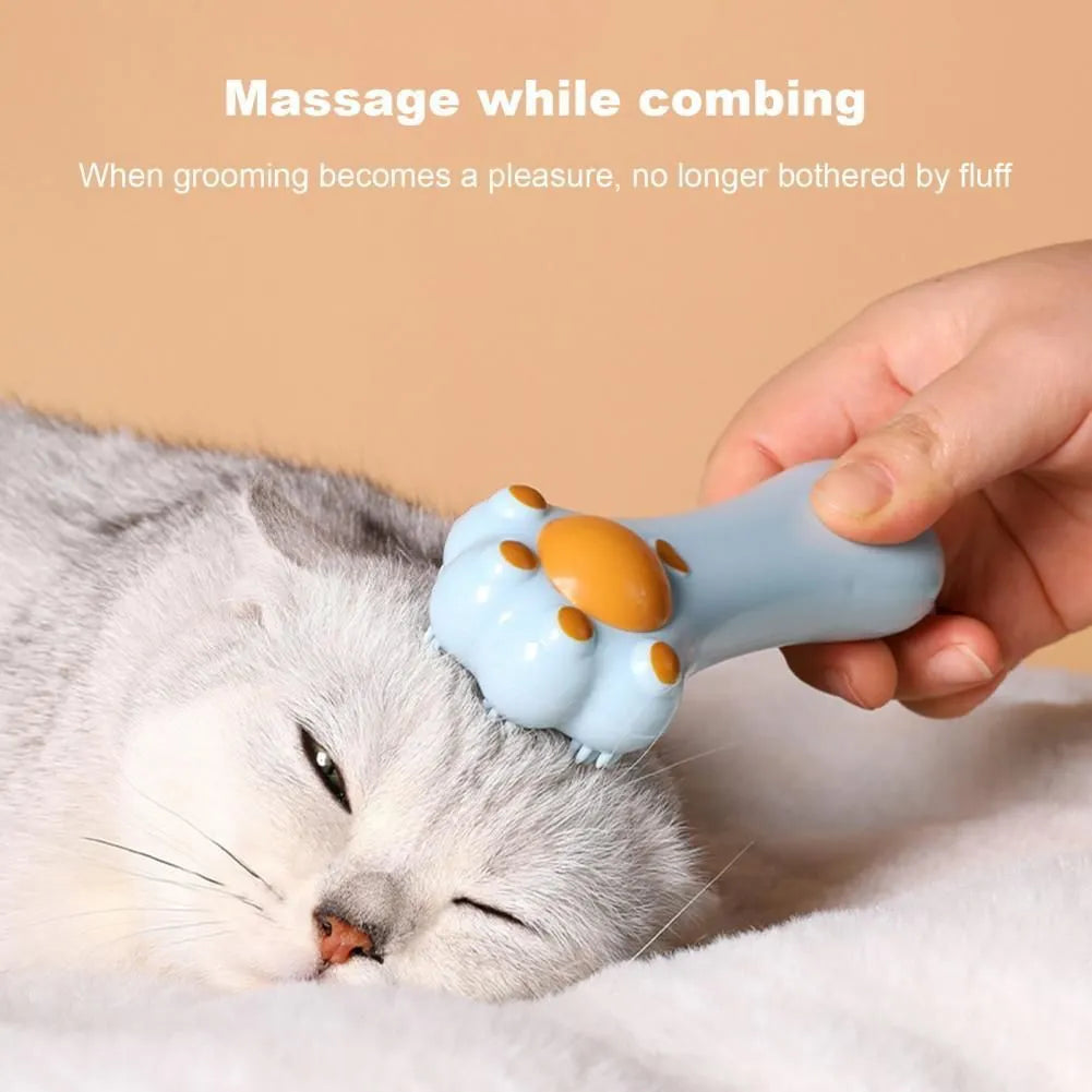 Blue cartoon-shaped cat toy with comb teeth and catnip compartment for dental care and massage grooming