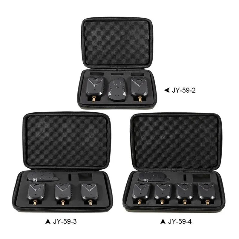 Wireless fishing electronic alarm kit with modular receivers for bite detection