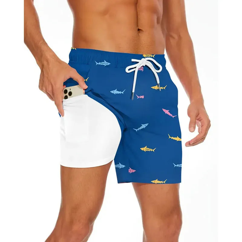 Men's loose fit polyester beach pants in sport style available in multiple colours and sizes including plus sizes