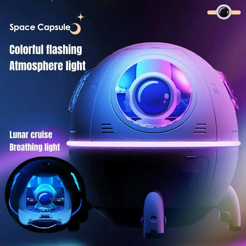 Astronaut space design USB desktop humidifier with colourful LED lights and 220ml water tank