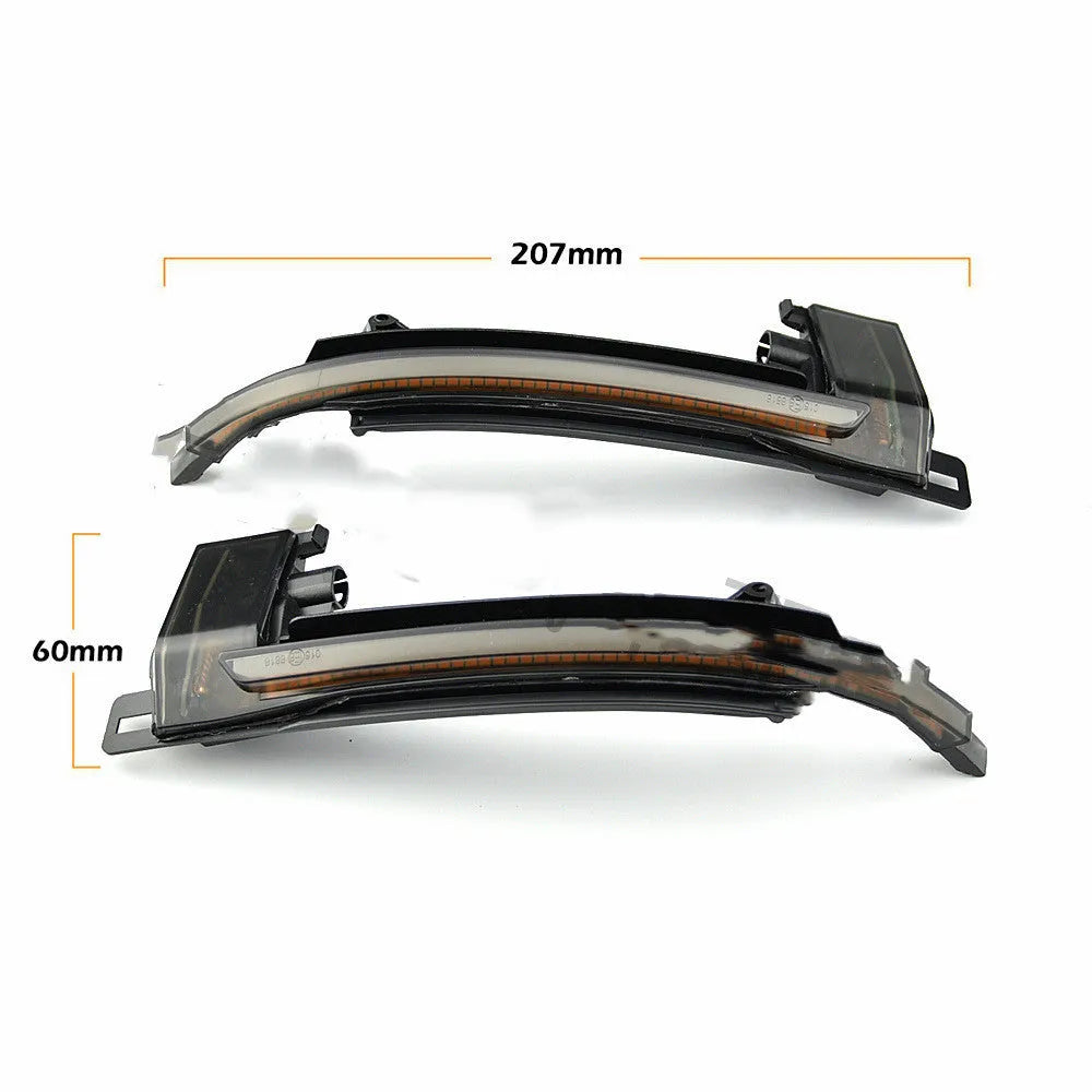 Dynamic LED mirror turn signals for Audi B8 and B8.5 models in blackened or crystal white finishes