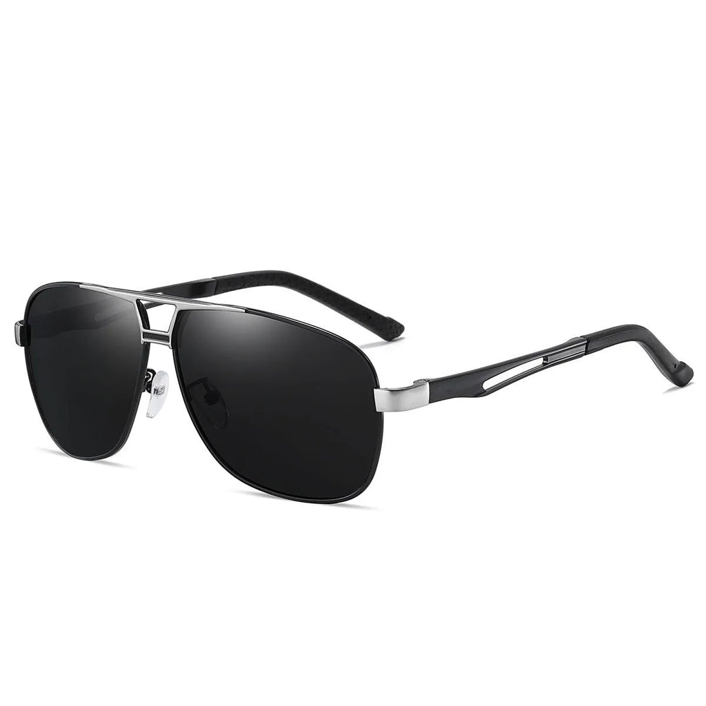 Men's orange red polarized aviator sunglasses with metal frame and HD TAC lenses