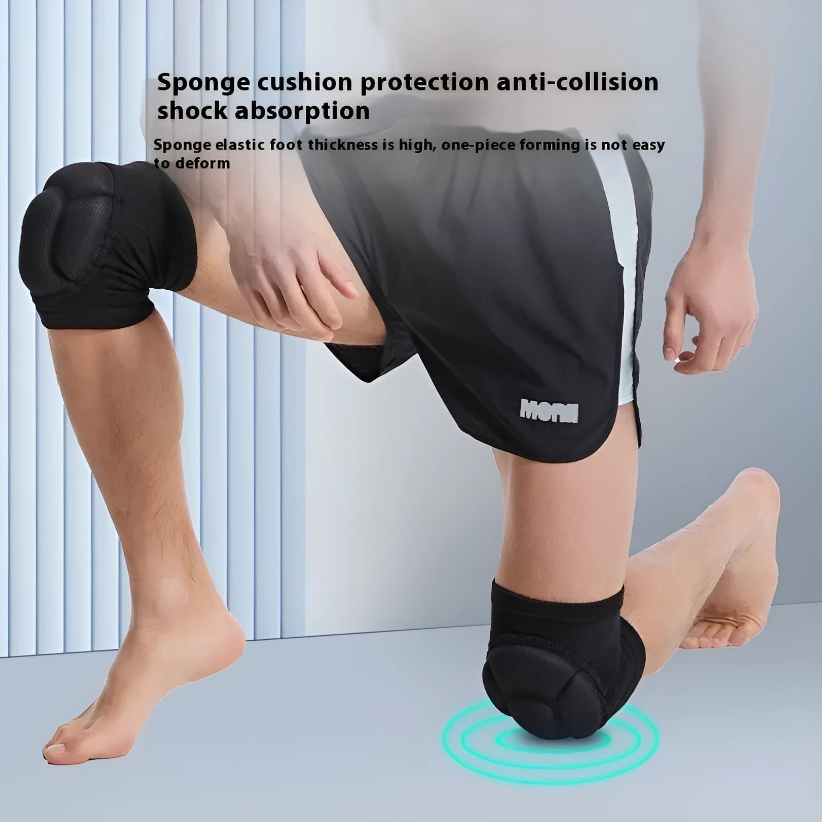 Black thick sponge kneepad for dance and volleyball protection