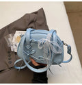 Women's bandage bow shoulder handbag in PU leather with mobile phone compartment