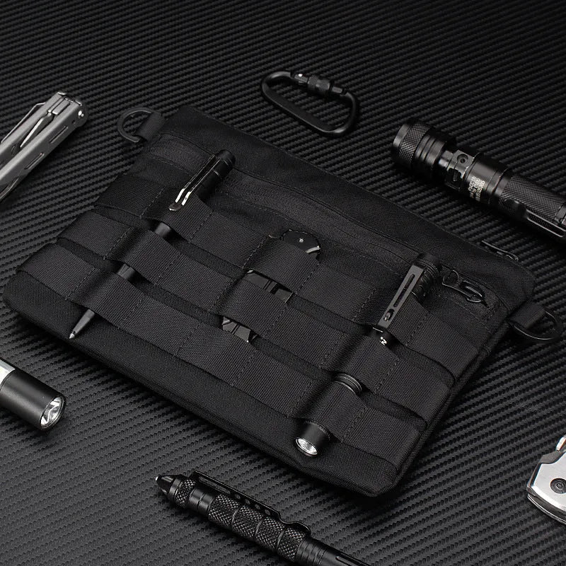 Black Oxford cloth outdoor kit with 18x3.5cm dimensions for military fans