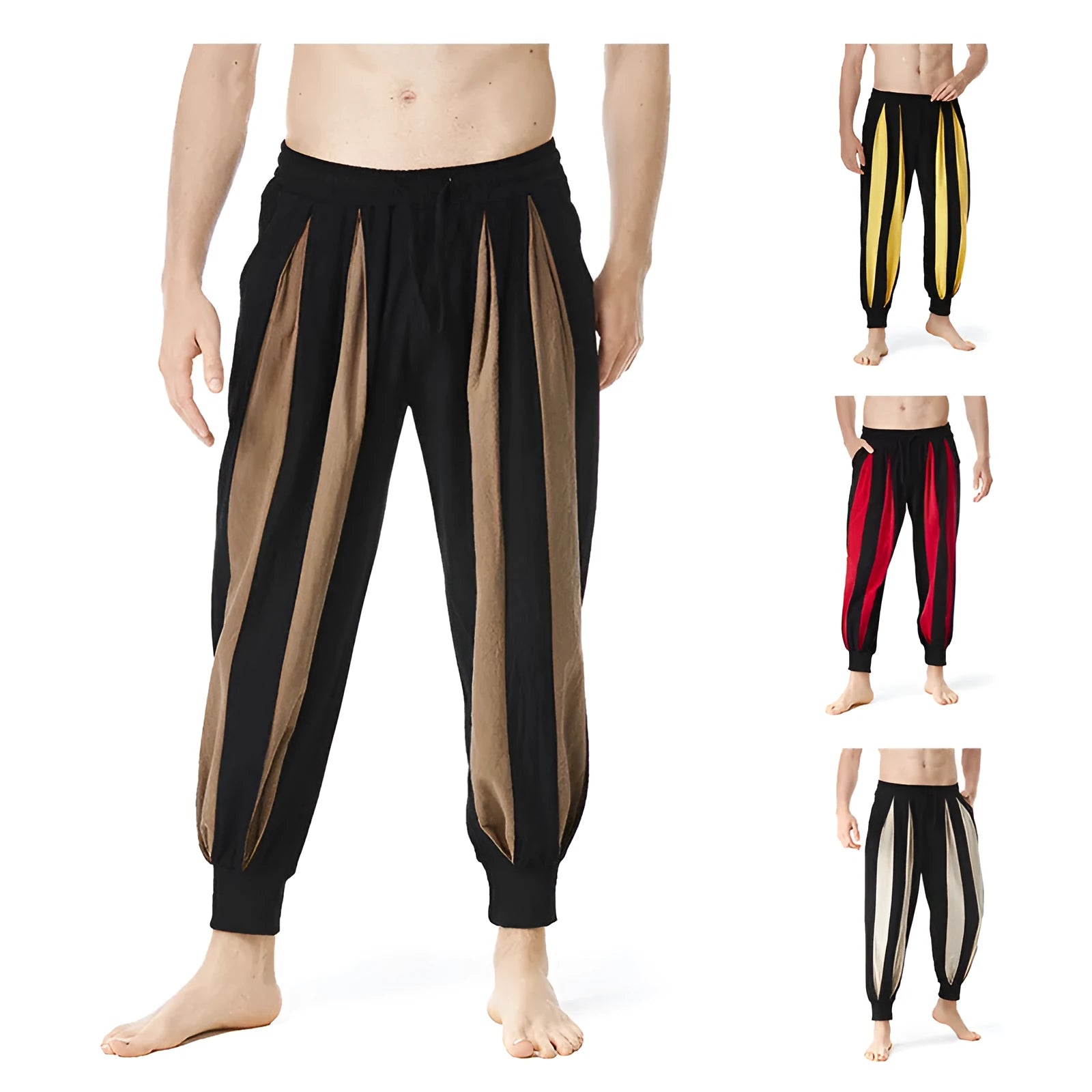 Men's straight fit casual trousers in polyester fabric available in multiple sizes and colours