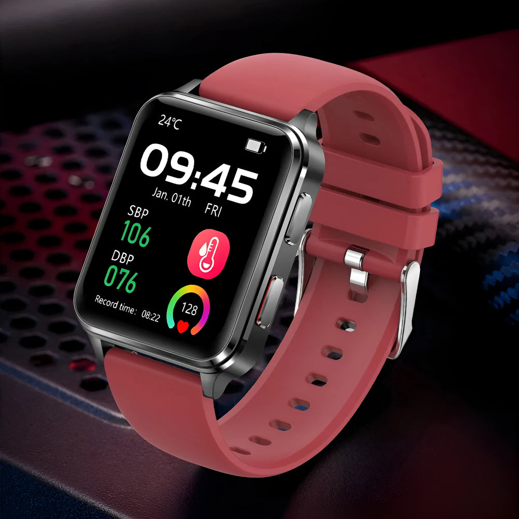 Multi-sport heart rate watch with colour touchscreen on a silicone wristband.