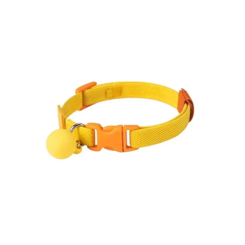 Small dog collar made from elastic polyester fabric in solid colours with adjustable 22-32cm sizing