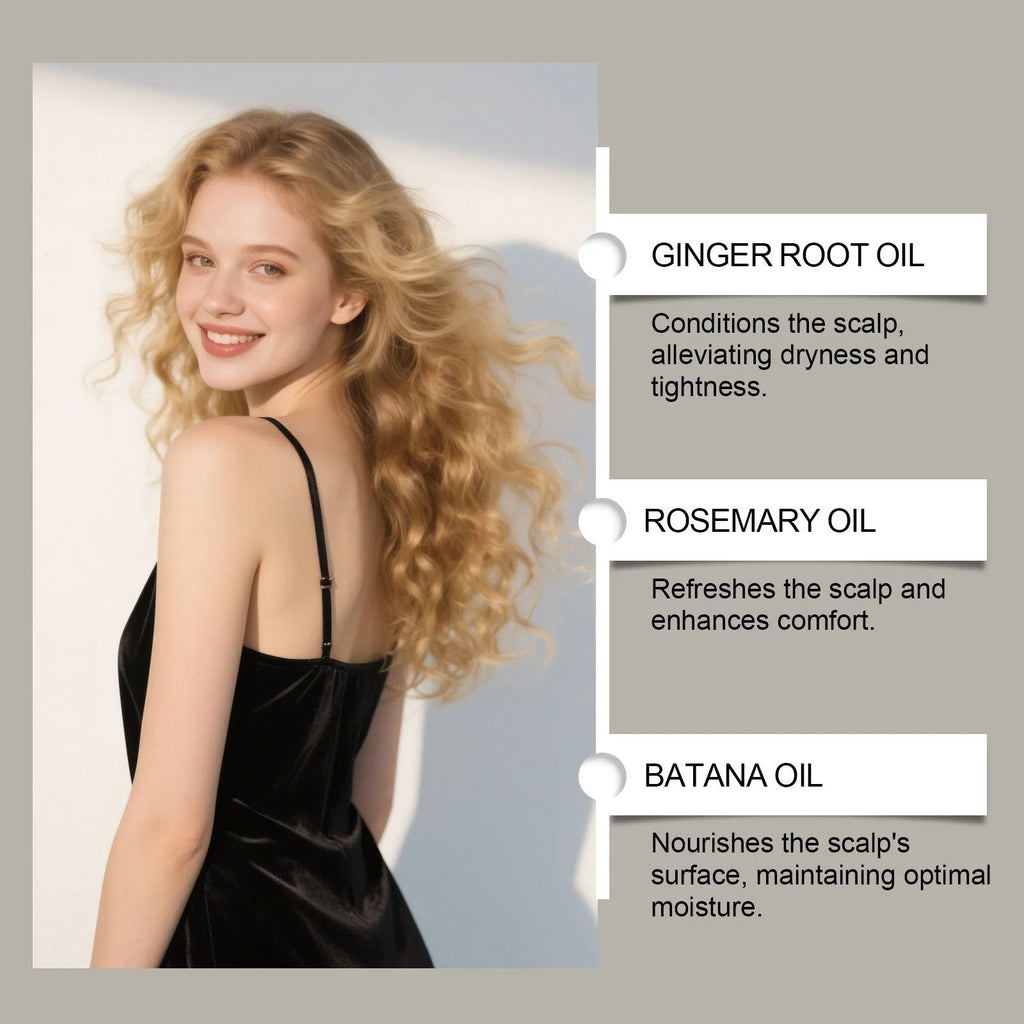 Platthana Secret Hair Essential Oil 120ml bottle with water-based formula containing ginger and rosemary oils
