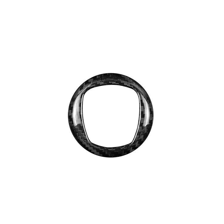 Real dry carbon fibre steering wheel decorative sticker in black or red.