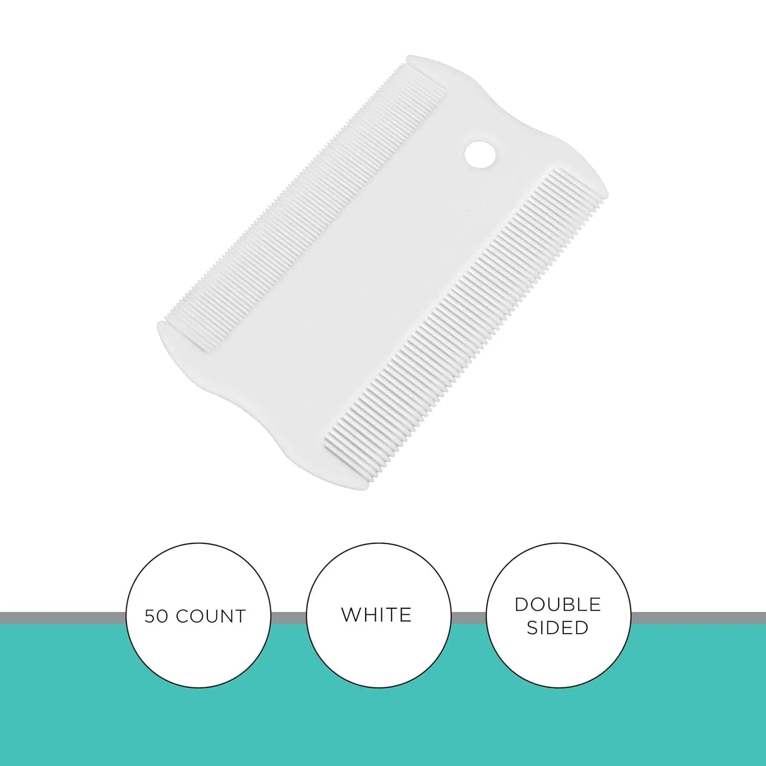 Double-sided plastic flea comb for pets with dense teeth, measuring 0.85x5cm