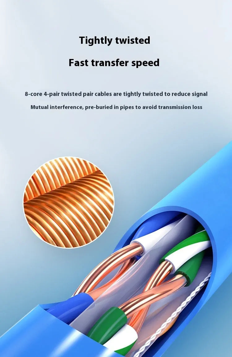 Cat 6 oxygen-free copper network cable on 305m reel in blue colour option