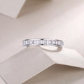 Wedding ring set with moissanite stone S925 silver platinum plating gift box sizes 5-9