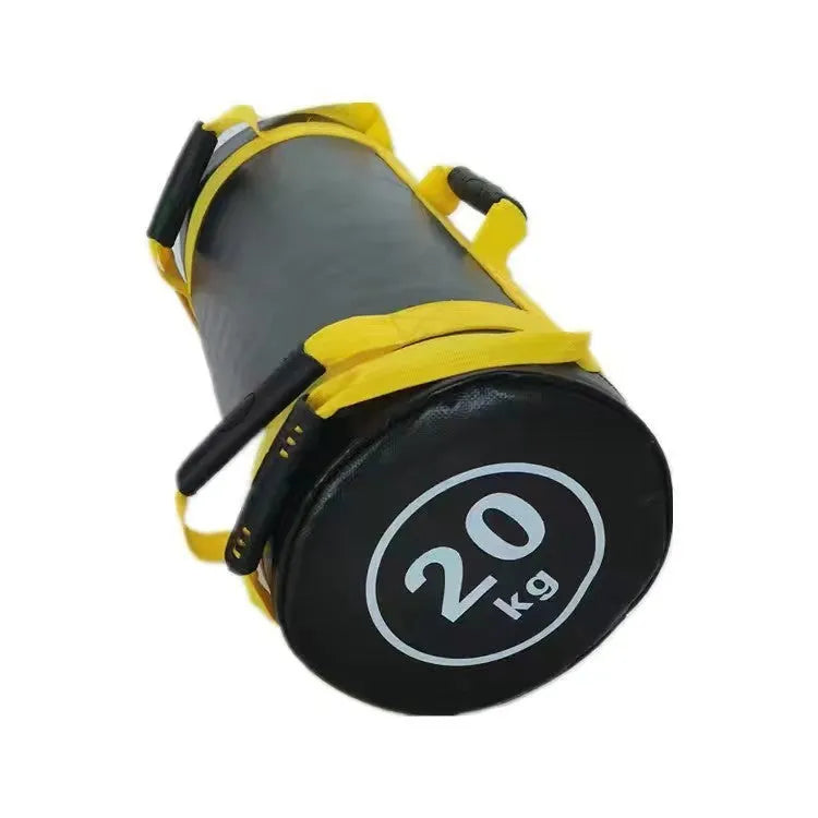 White PVC fitness training sandbag for weight lifting and strength conditioning