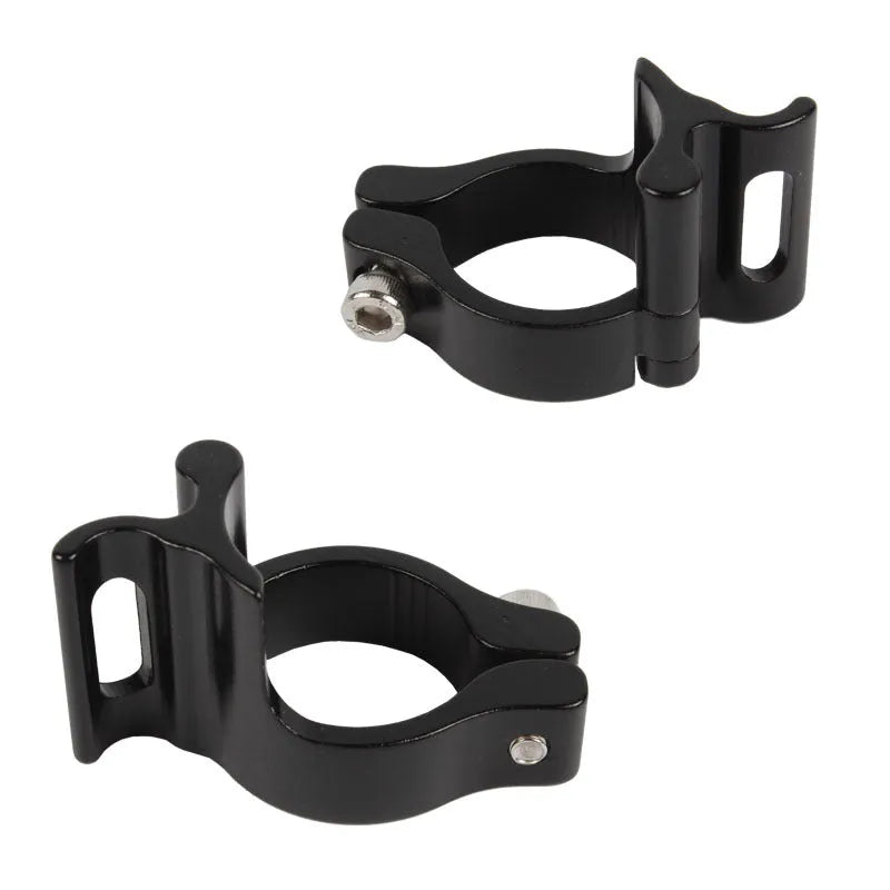 A single black aluminium alloy hose clamp with a 28.6mm diameter for vehicle use.