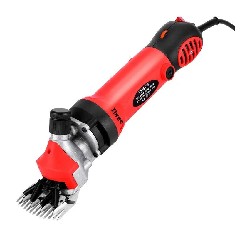 Yellow American 110V electric wool shearing machine with multiple blade sets and accessories