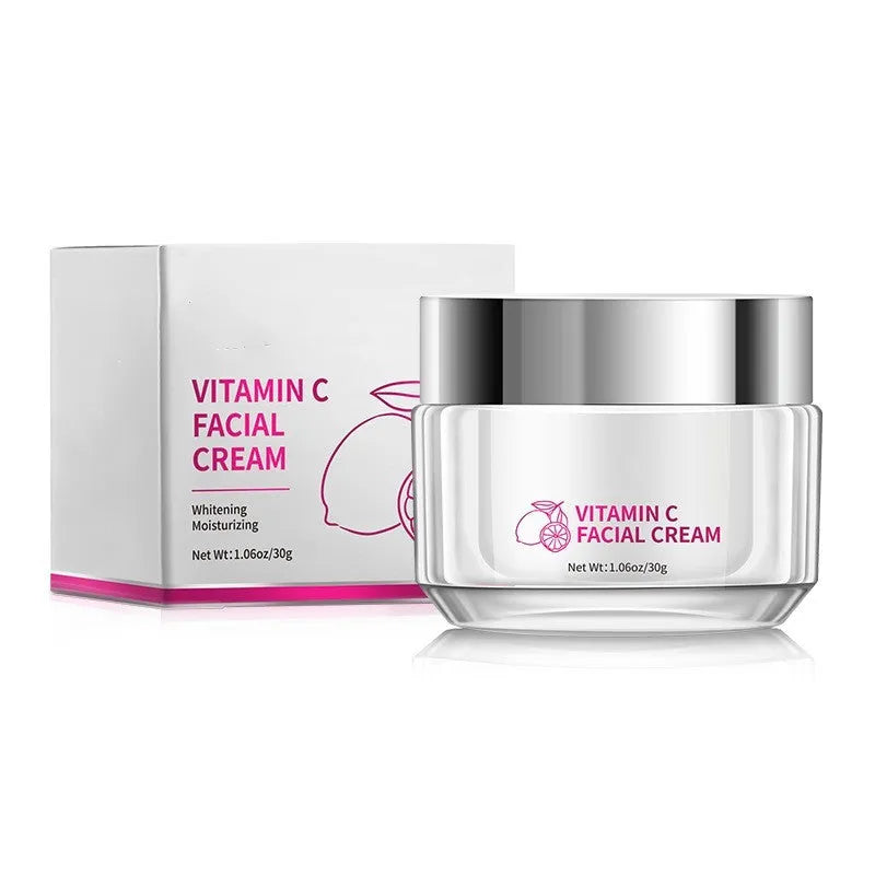 30g tub of Vitamin C face cream for all skin types on a white background.