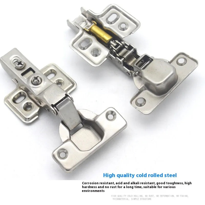 Hydraulic cabinet hinge with nickel plating showing three bend specifications