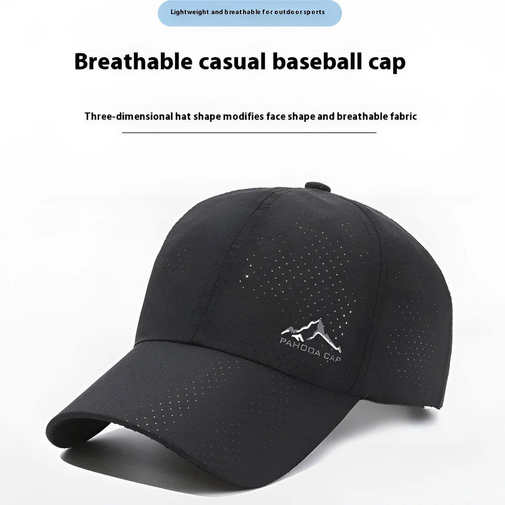 Korean-style adjustable baseball cap in polyester fabric for summer sun protection, shown in a selected colour