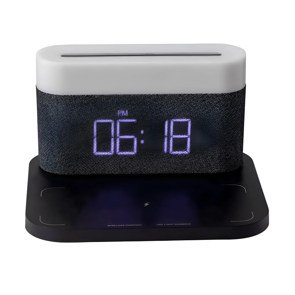 Wireless charger desktop clock night light table lamp in modern minimalist design
