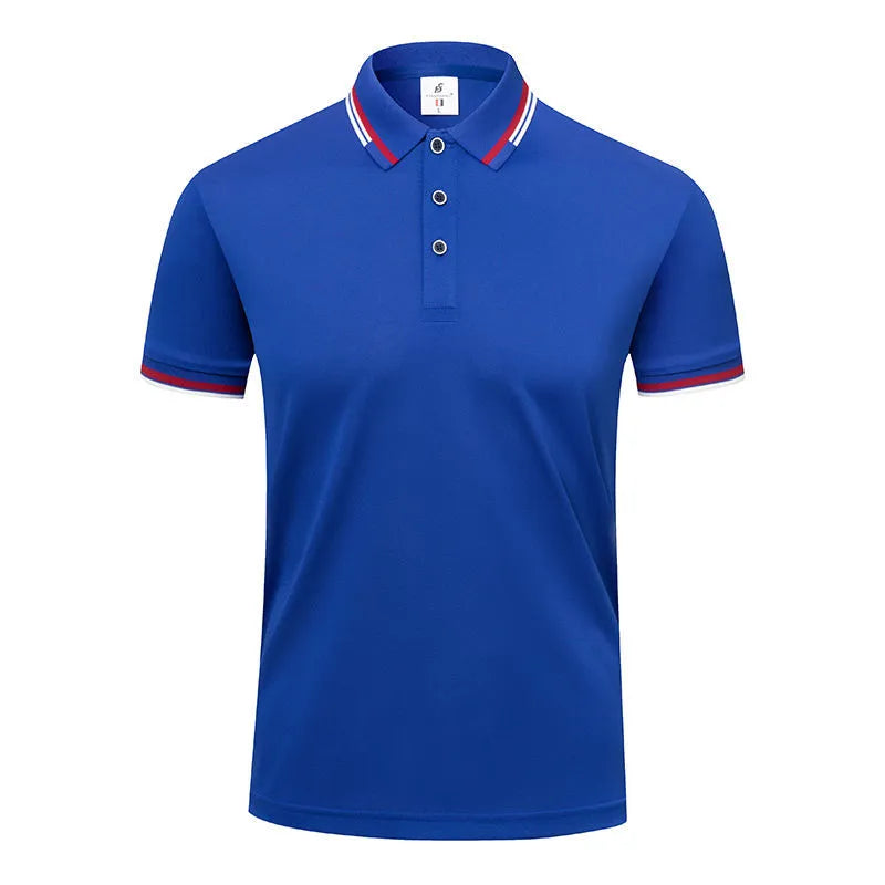 190g ice cotton lapel short sleeve top in bean green colour, front view, casual wear