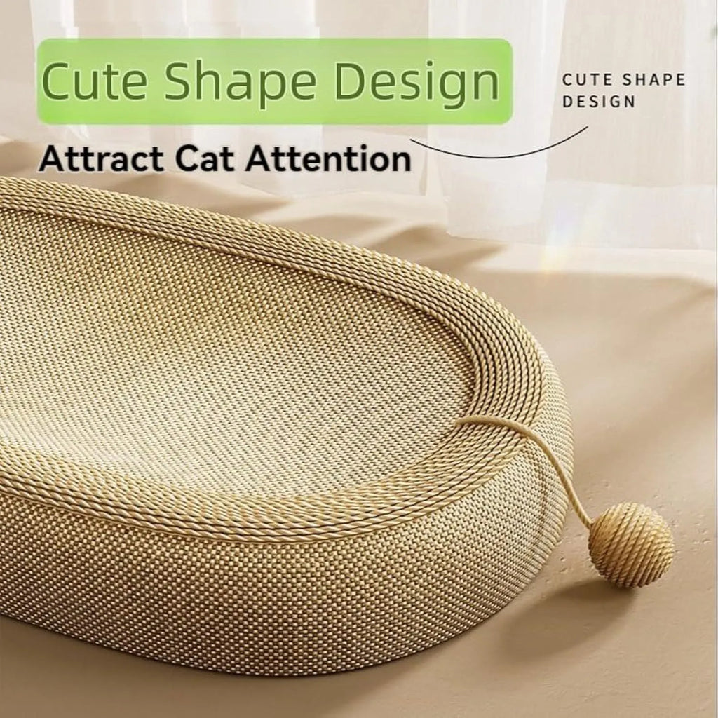 Extra large sisal cat scratching board with integrated lounge platform for XL cats