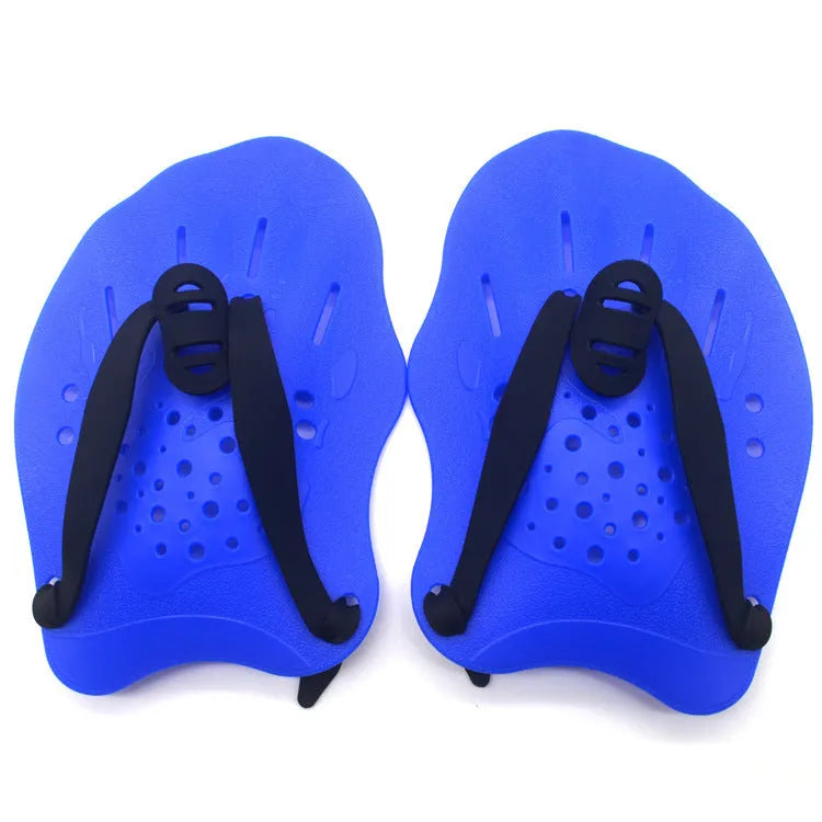 Swimming training paddle gloves with webbed fingers for freestyle stroke practice in multiple colour options