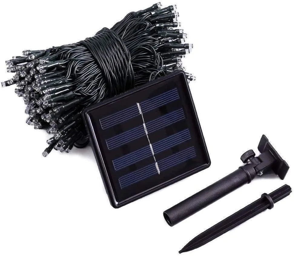 Solar-powered LED string lights outdoor waterproof Christmas patio decoration warm white 20 LEDs