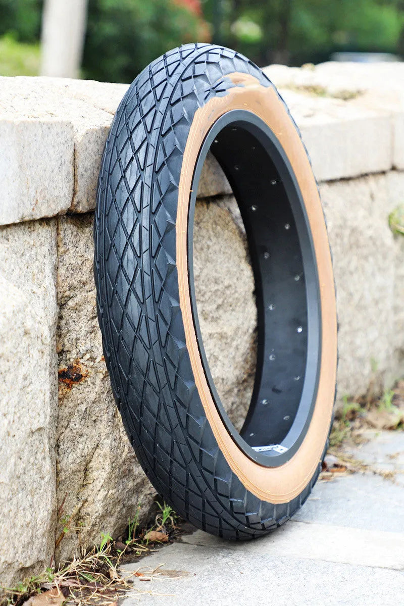 Brown rubber tyre with 20x4.0 inch dimensions for snowmobile and electric beach car replacement